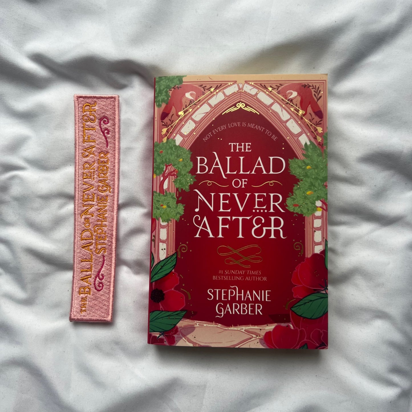 A Ballad of Never After Embroidered bookmark