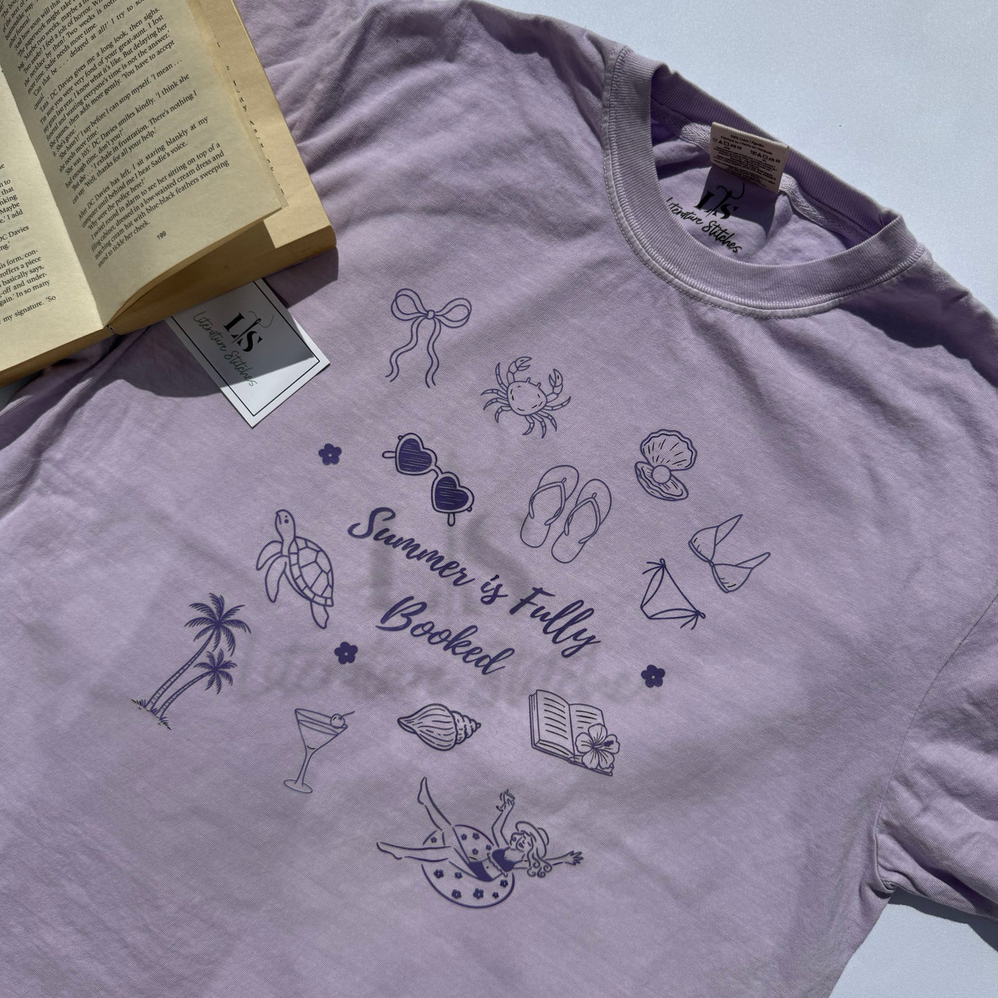 Summer Is Fully Booked - Printed Orchid T-Shirt