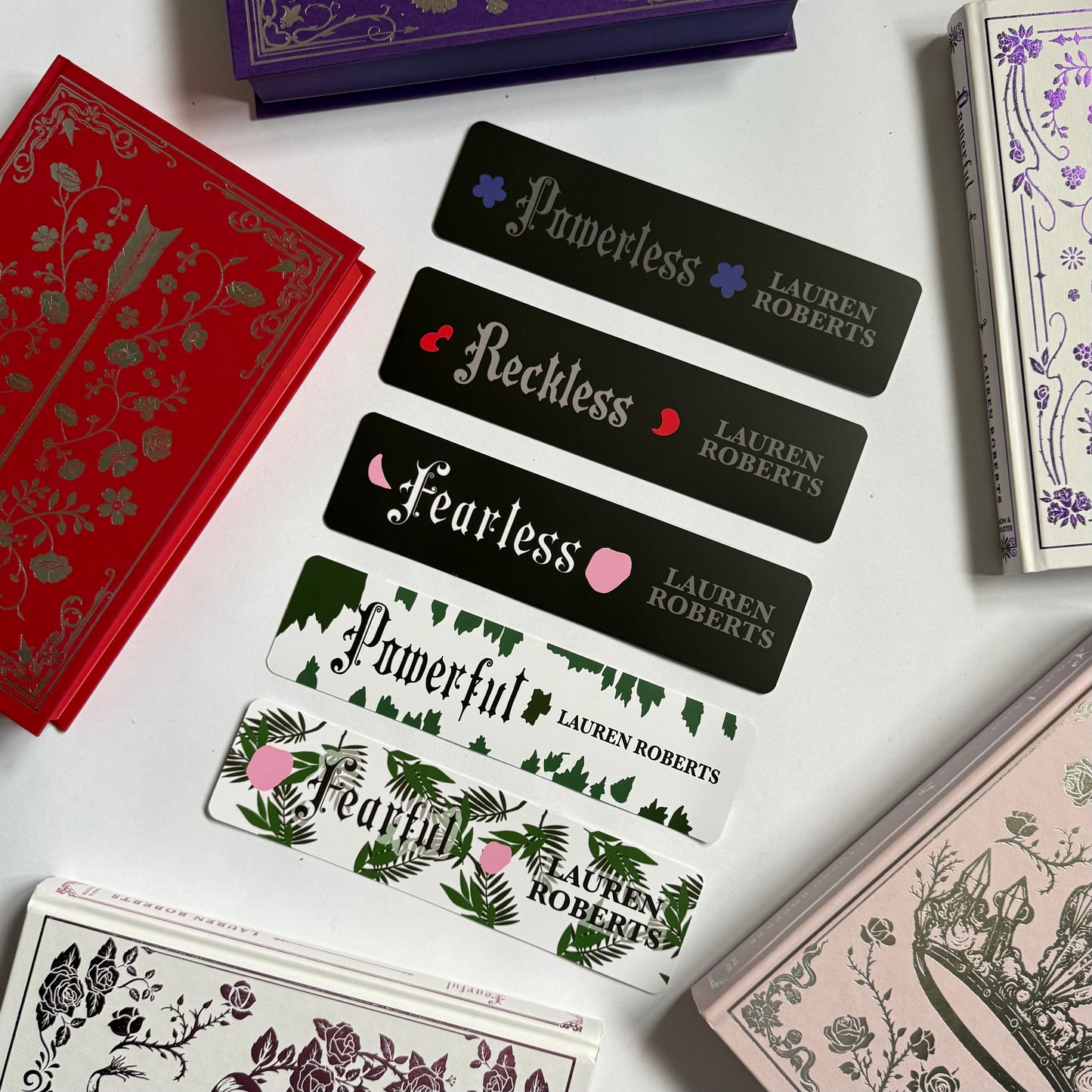 LAUREN ROBERTS Powerless Series Bookmarks Full Set - © Lauren’s Library LLC.