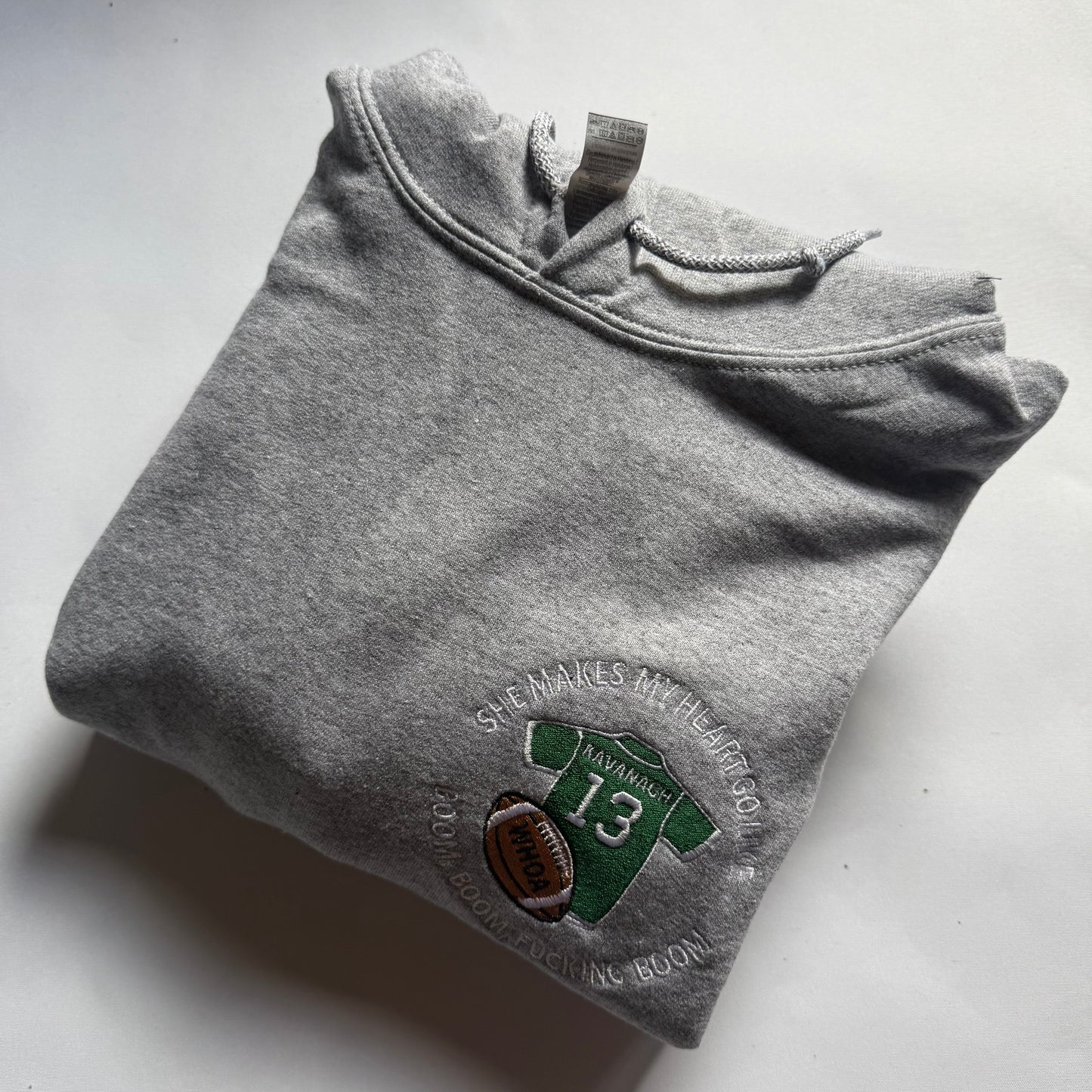 Boom, Boom Fucking Boom Grey Medium Hoodie