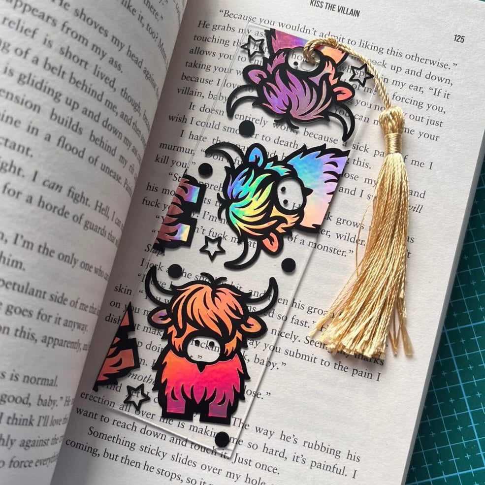 Highland Cows Acrylic Bookmark - Bookmarked By Chris