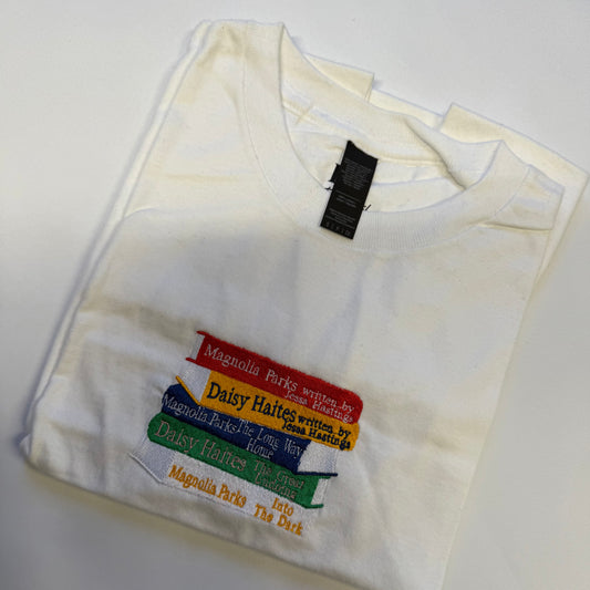 Magnolia Book Stack White Small T-Shirt