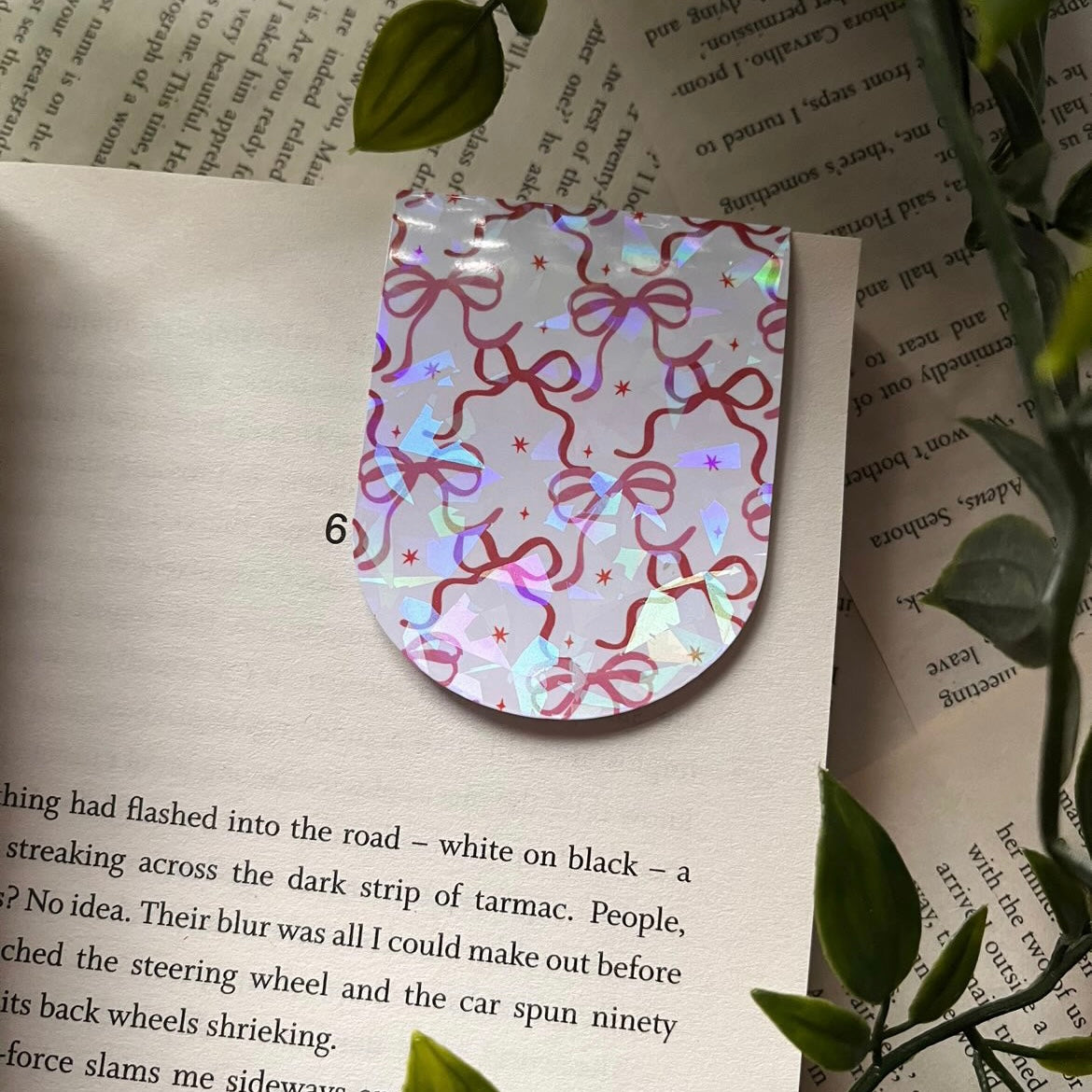 Pink Bows Magnetic Bookmark - Bookmarked By Chris