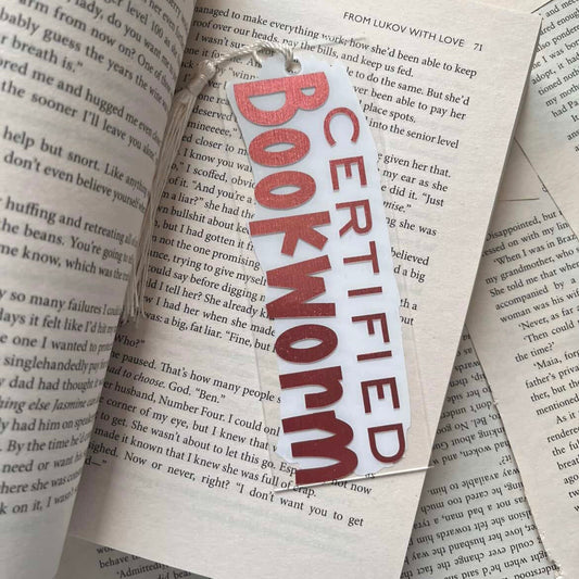 Certified Bookworm Acrylic Bookmark - Bookmarked By Chris