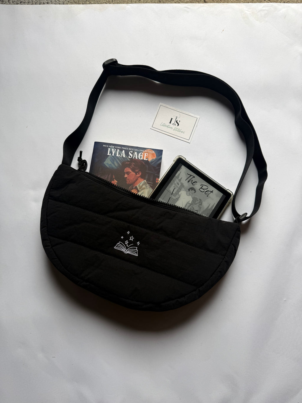 Quilted Cross Body Bag - Open Book