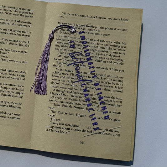 Emotionally Attached to Fictional Characters Acrylic Bookmark - Bookmarked By Chris