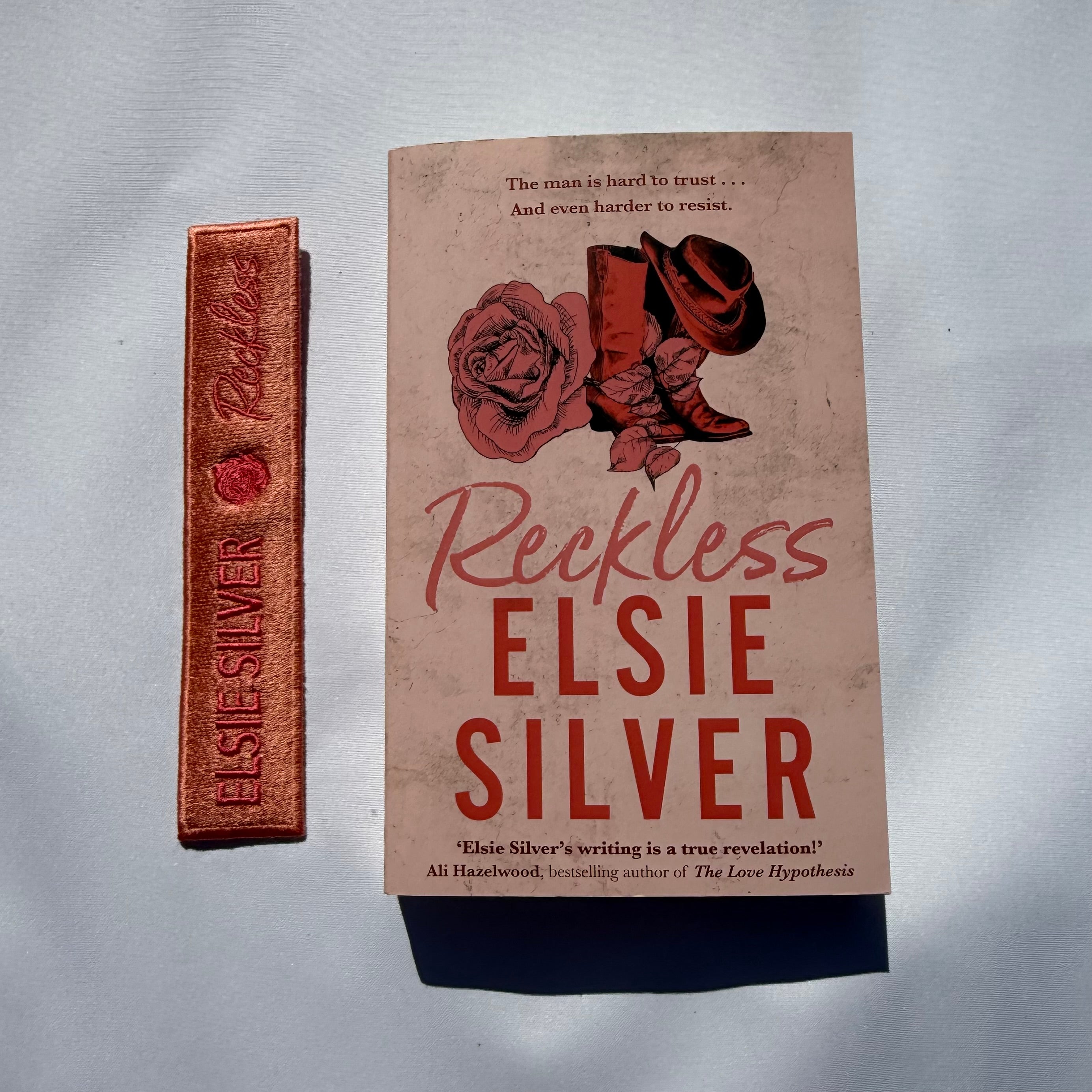 Rechless Bookmark ELSIE SILVER - Reckless Embroidered bookmark – Literature Stitches