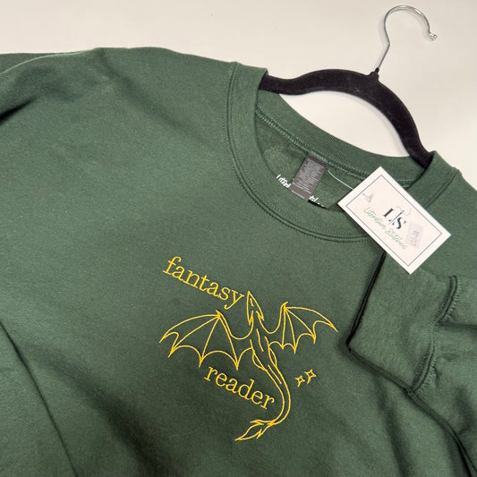 Fantasy Reader Green Sweatshirt