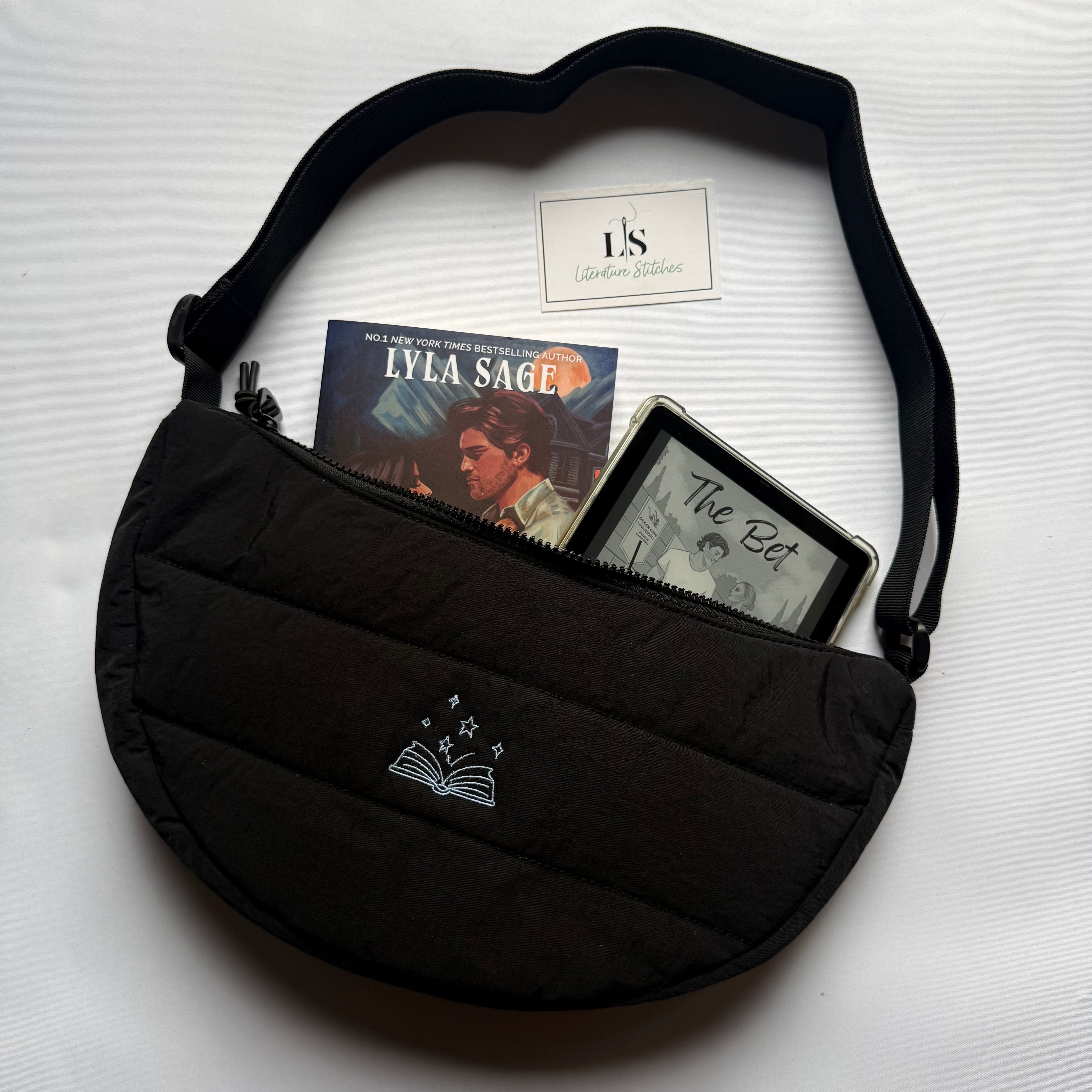Quilted Cross Body Bag - Open Book