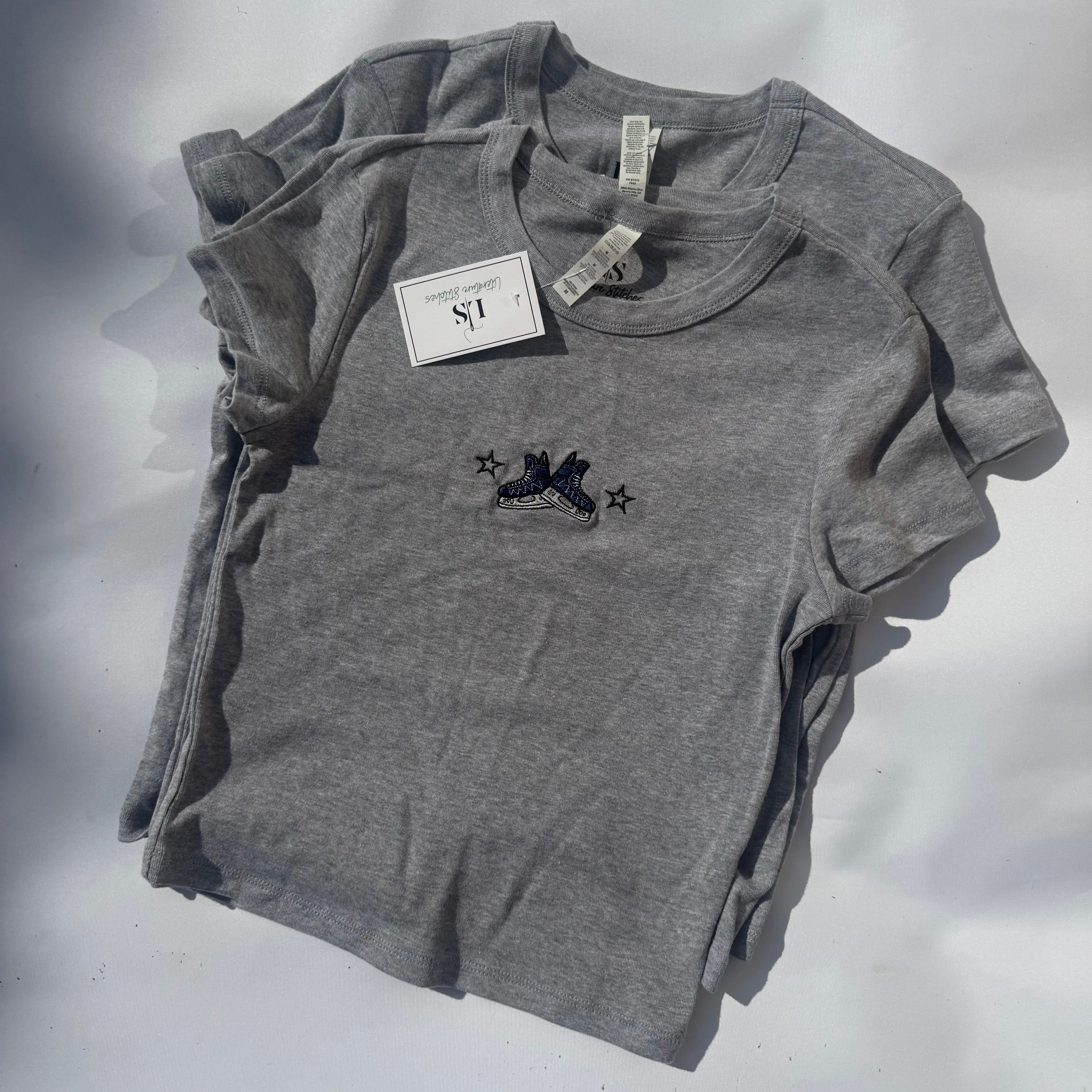 Ice Skate Grey Baby Tee
