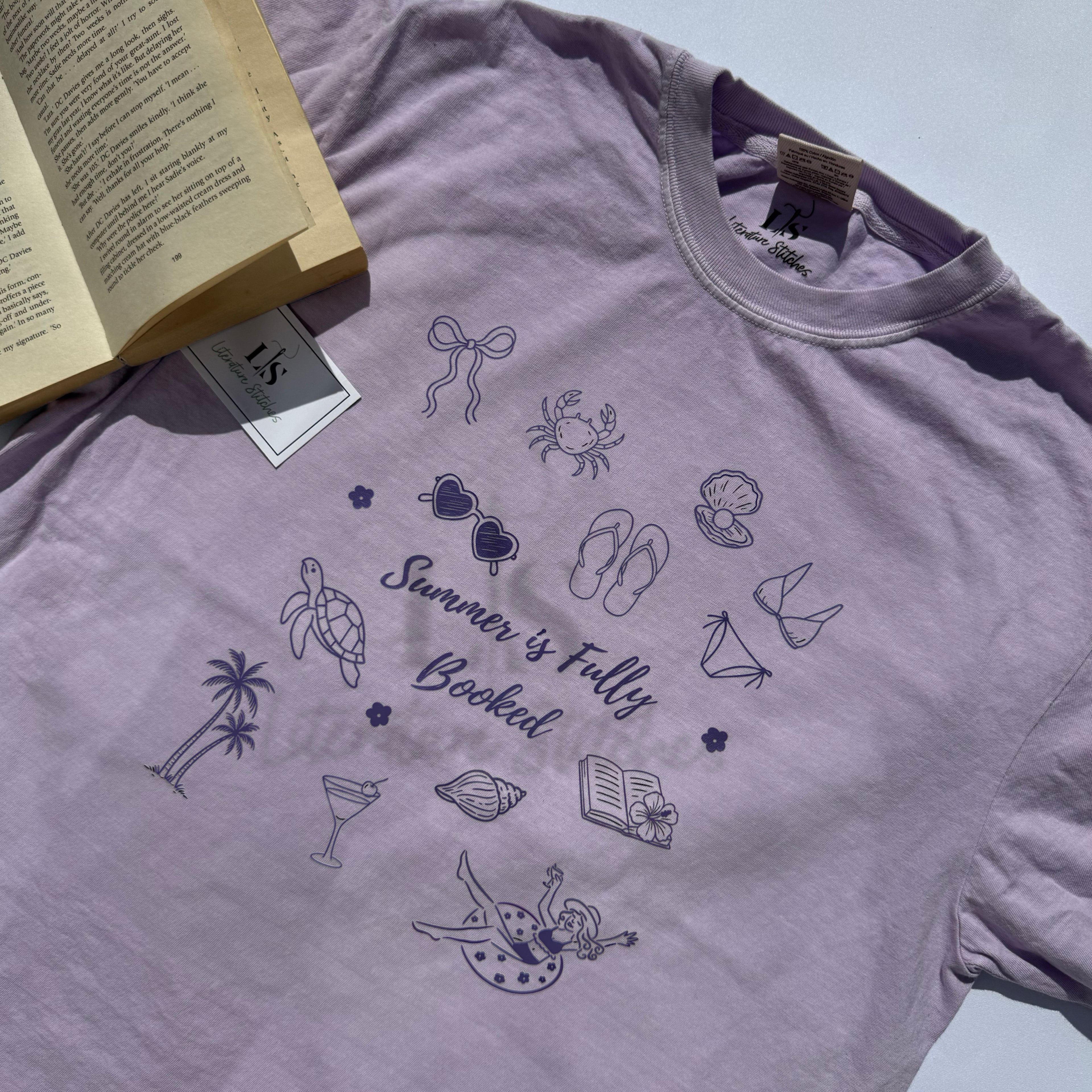 Summer Is Fully Booked - Printed Orchid T-Shirt