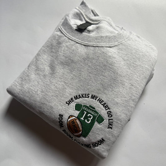 Boom, Boom Fucking Boom Grey Large Sweatshirt