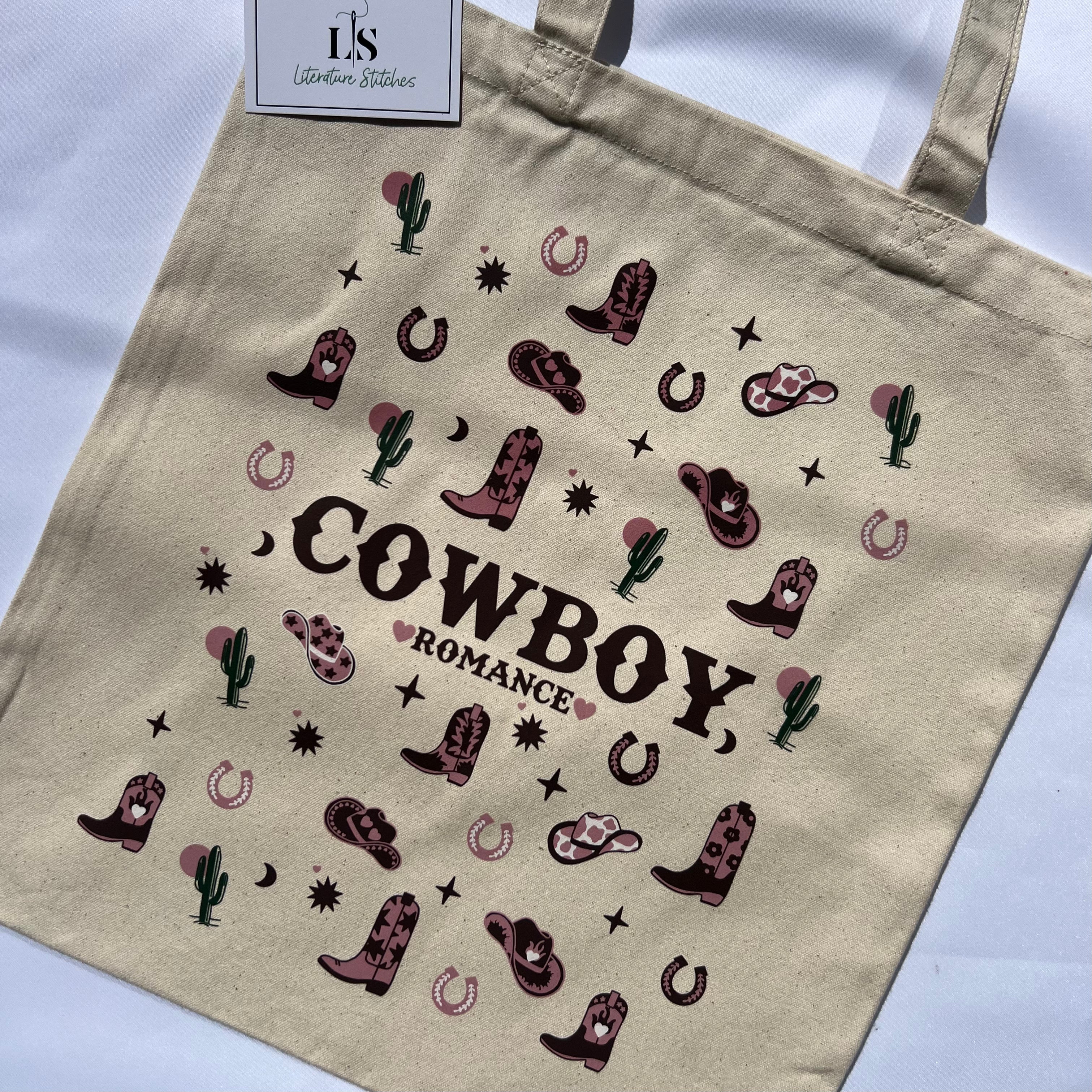 Cowboy Romance Printed Tote Bag