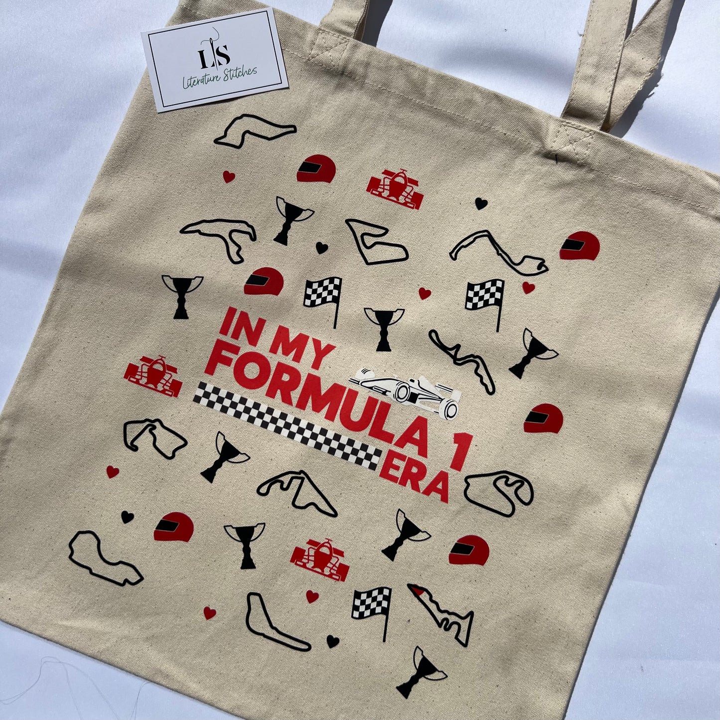 In my Formula 1 Era Printed Tote Bag - Natural