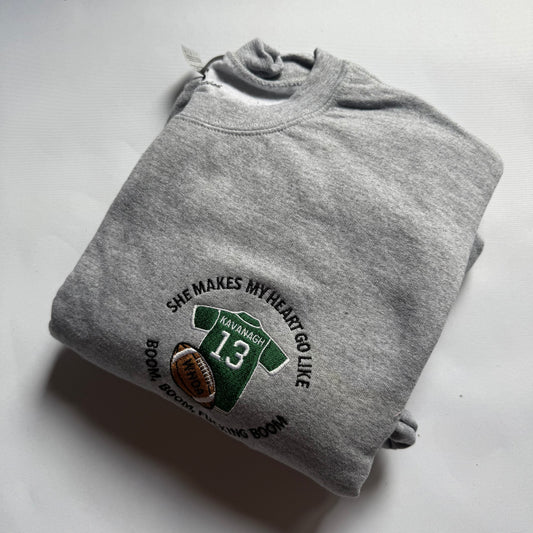 Boom, Boom Fucking Boom Light Grey Large Sweatshirt