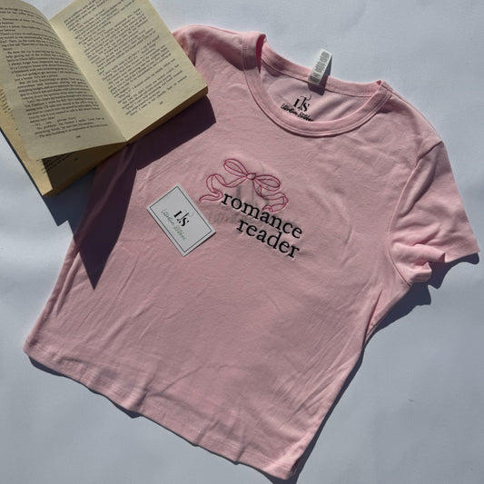 Romance Reader Light Pink - Baby Tee