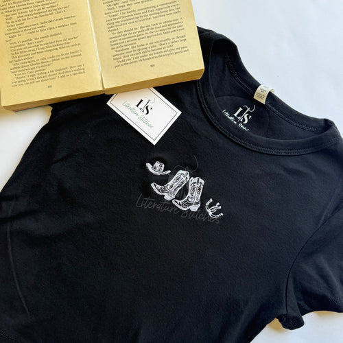 cowboy boots baby tee