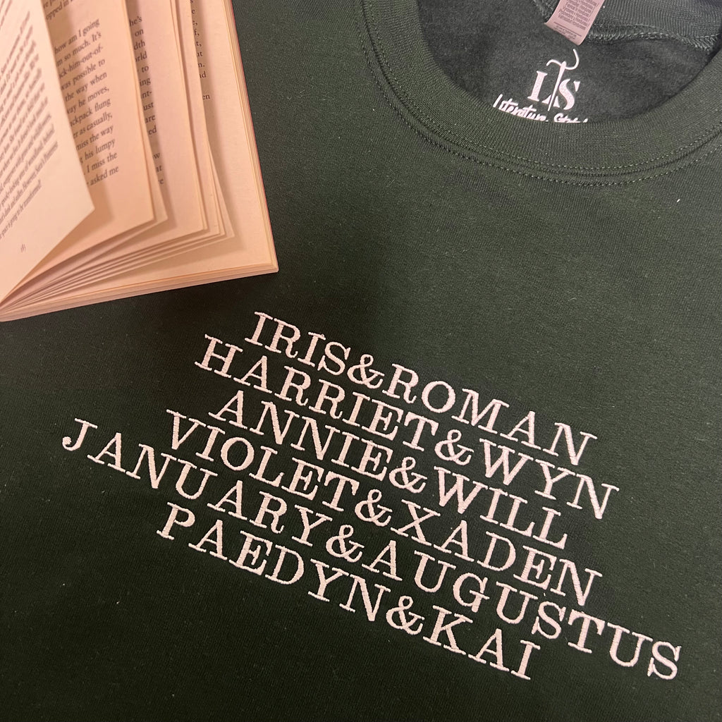 custom book couples sweatshirt