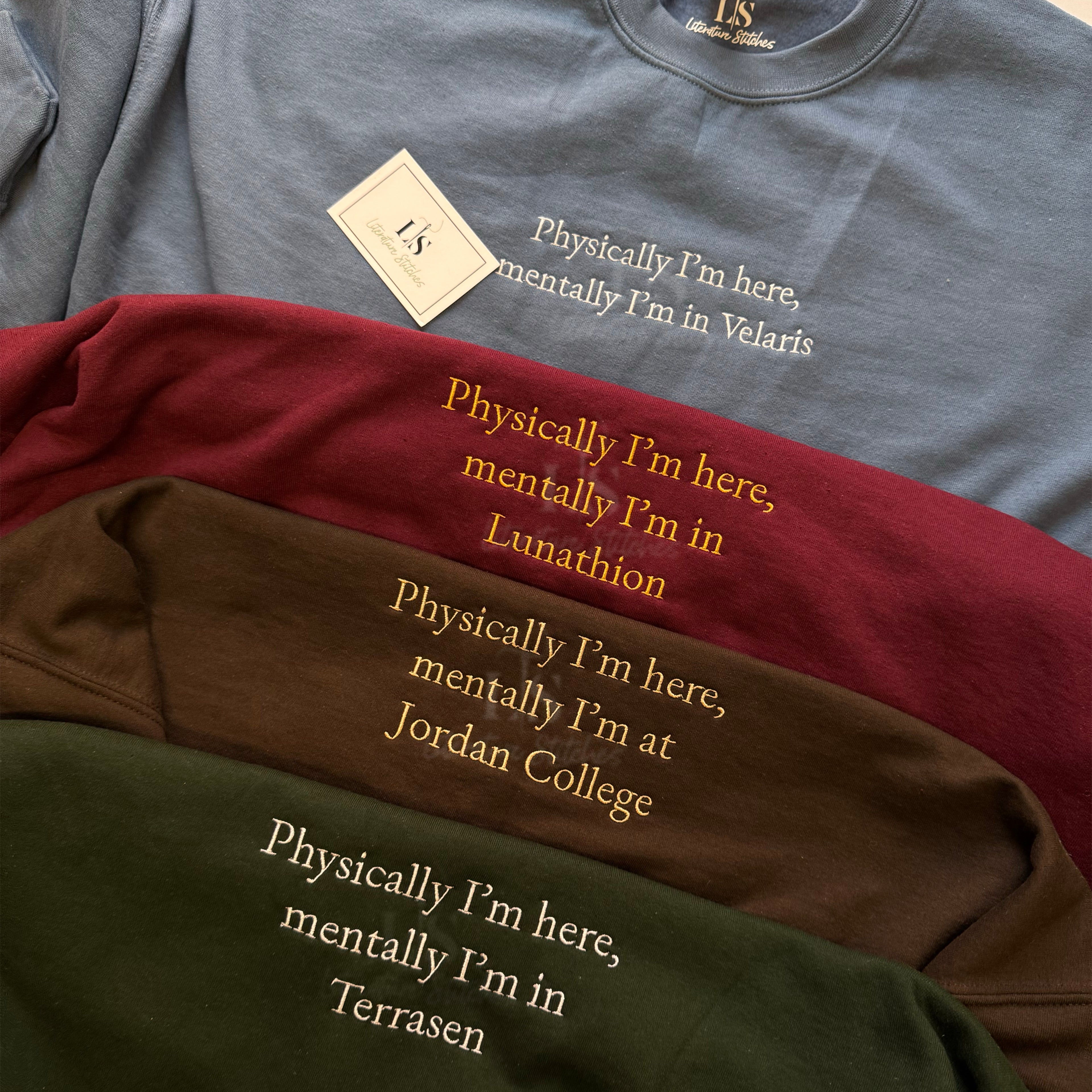 custom physically i'm here sweatshirt