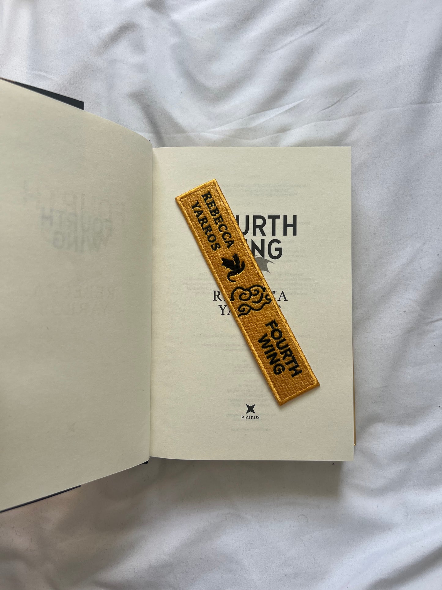 Fourth Wing Embroidered bookmark