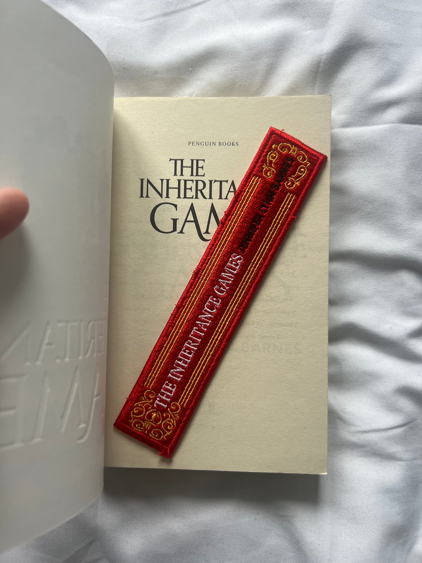 Inheritance Games Embroidered bookmark